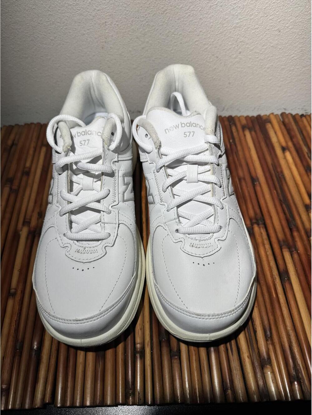 New Balance 577 WW577WT White Leather Walking Shoes Women’s Size 9.5 B